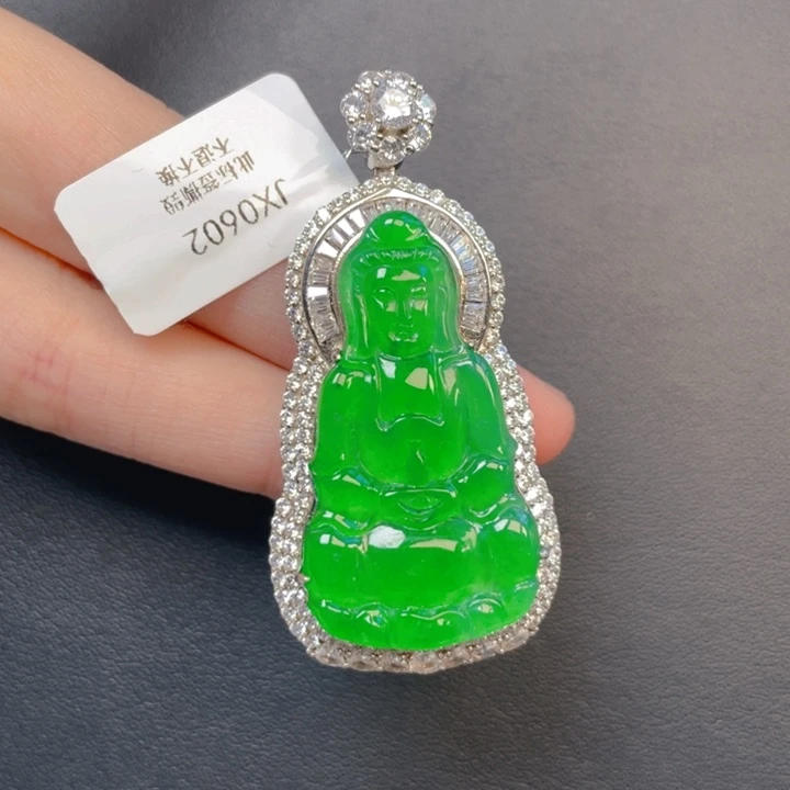 翡翠银S925镶嵌吊坠(不含链)