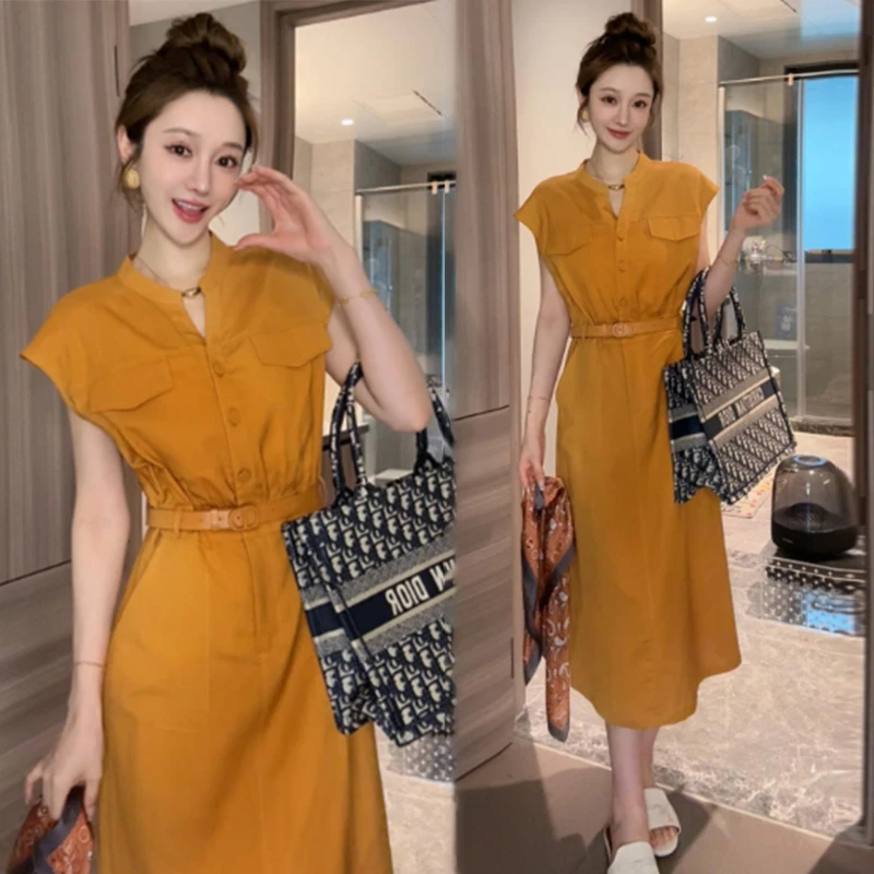 法式高级感气质连衣裙女2026夏季新款收腰显瘦长裙独特超好看裙子