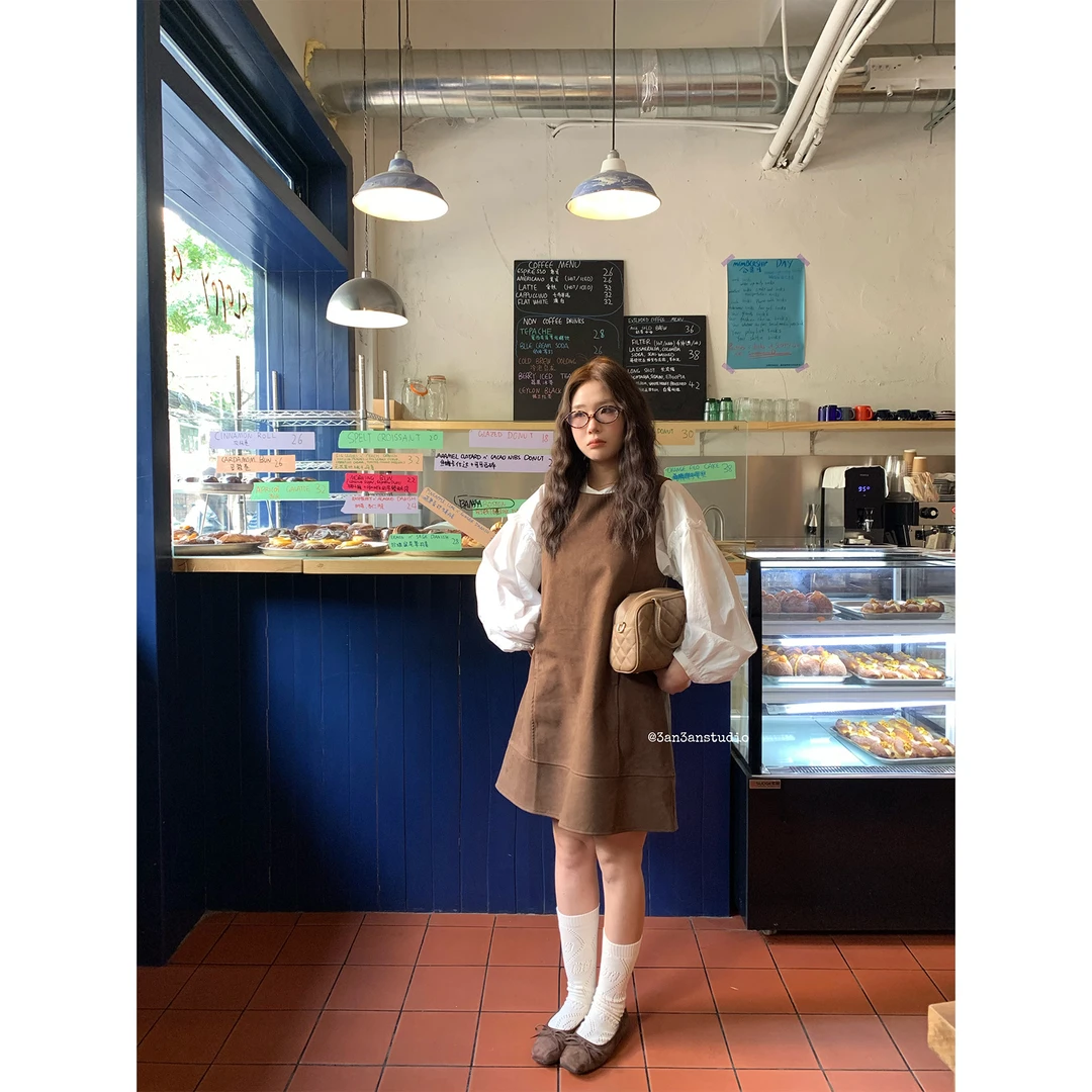 3AN3AN【秋叙】韩系简约无袖背心连衣裙3AN25615