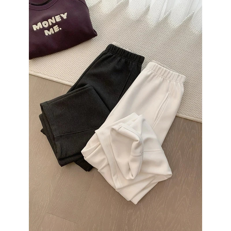 Julychee 软垂遮胯显瘦加绒加厚弯刀休闲裤