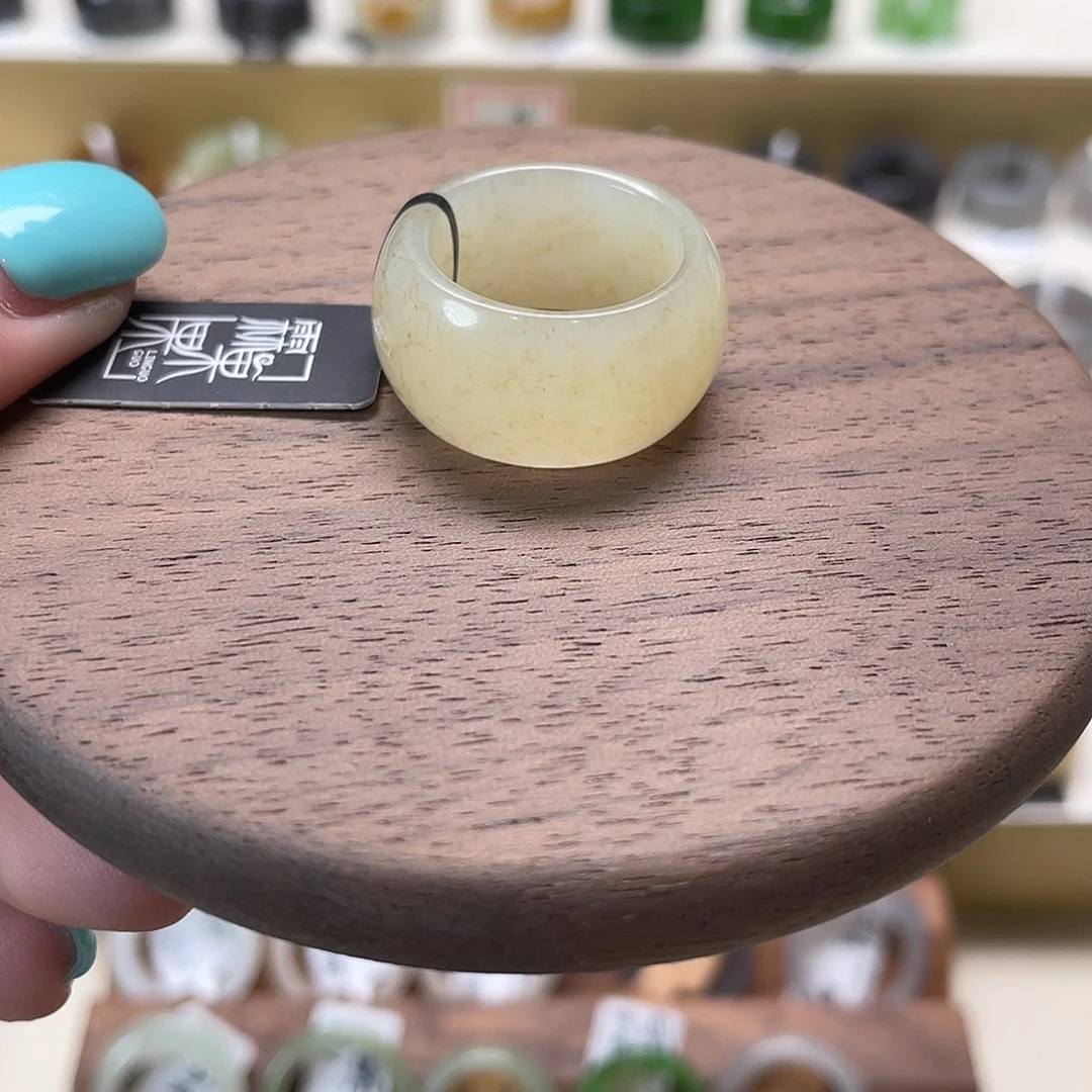 和田玉戒指未镶嵌7-17.7金桂花