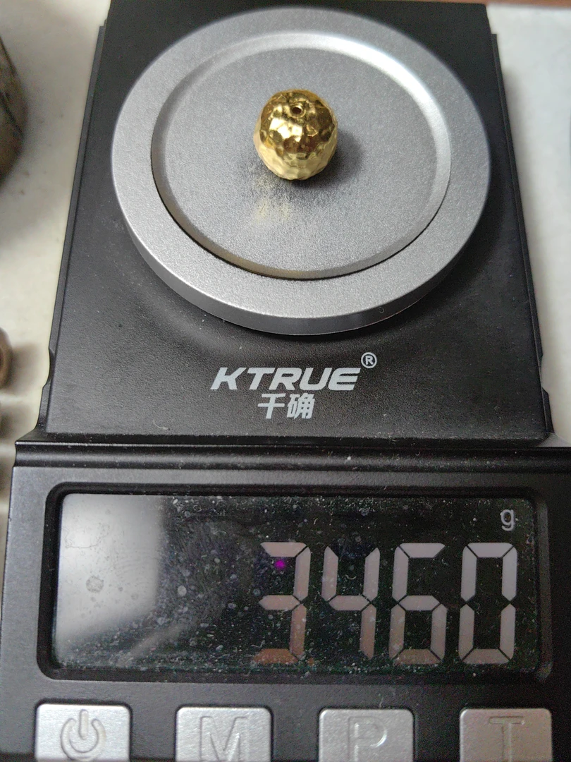 足金999锤纹金珠黄金手串配饰