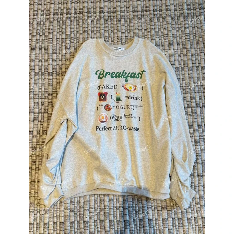 【张静芝】卡通小熊字母印花圆领卫衣