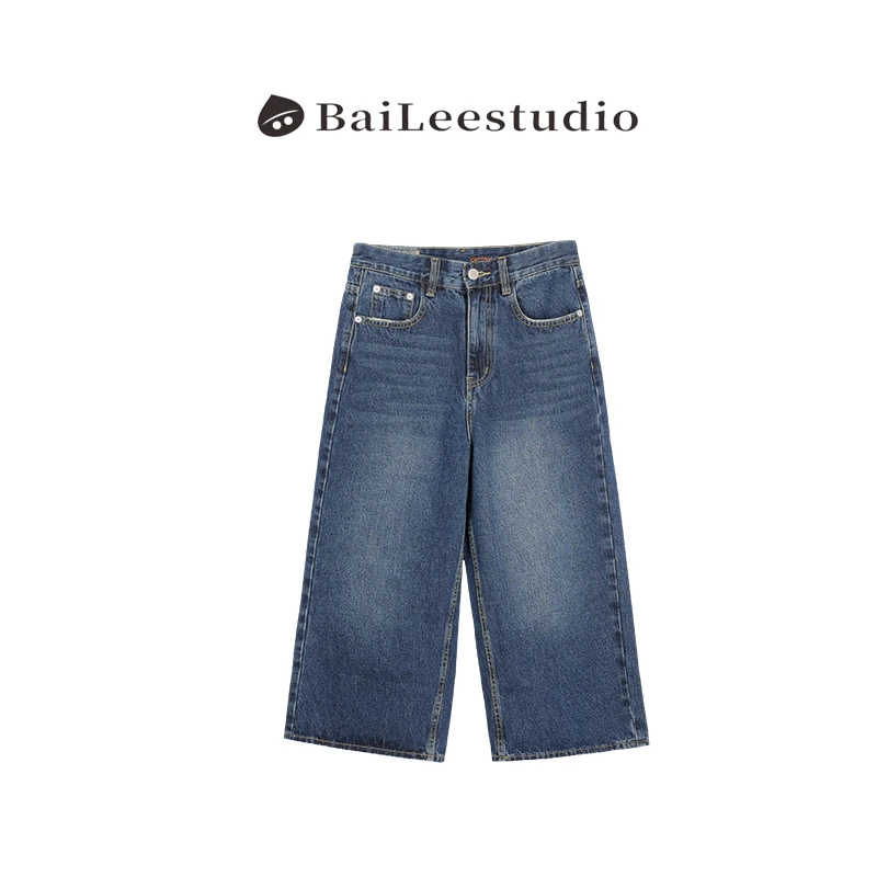 【柏栗良品】2025夏季直筒7分裤水洗时尚百搭牛仔裤225055