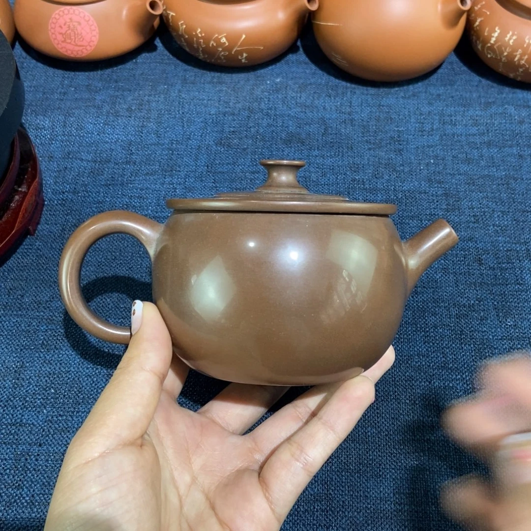 3建水紫陶手工水亮壶260c