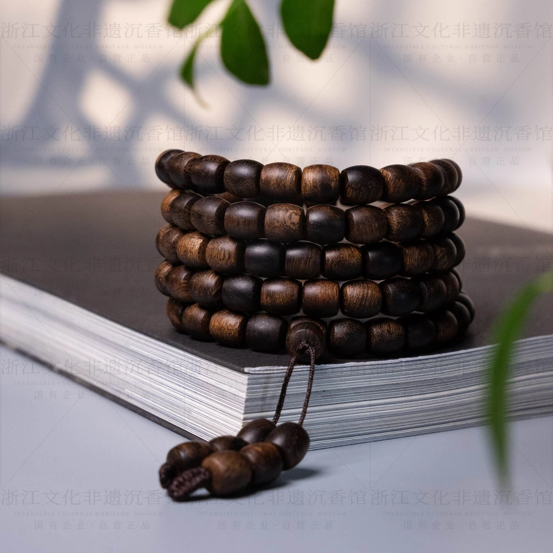 沉香【非遗严选】越南芽庄窖藏瘤疤白奇楠沉水桶珠多圈8*8FY0009