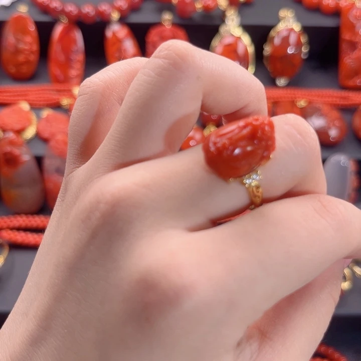 南红玛瑙南红银S925镶嵌