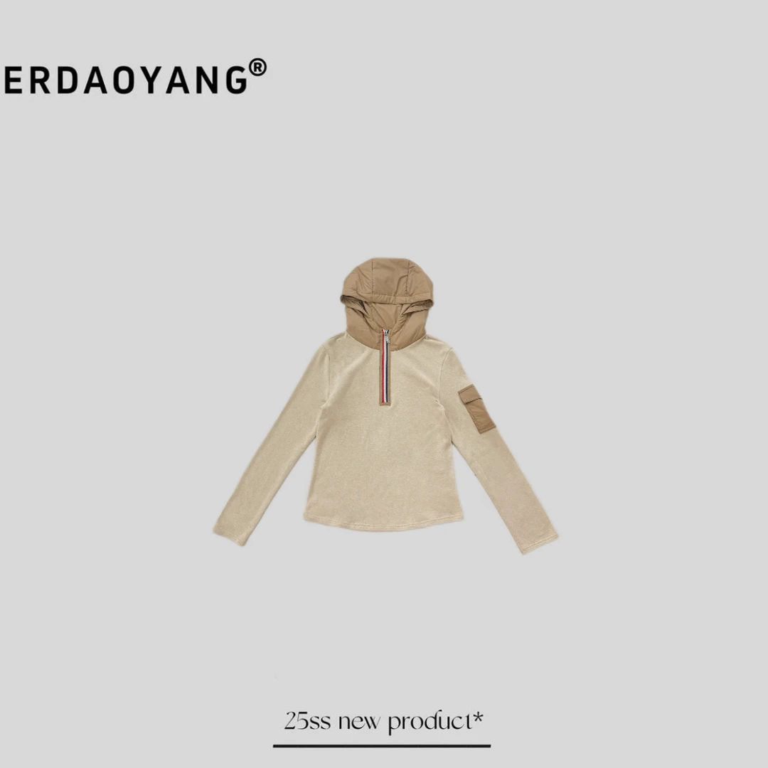 ERDAOYANG "洛杉矶" 磨毛重工秋冬限定拼接显瘦高弹长袖CXG046