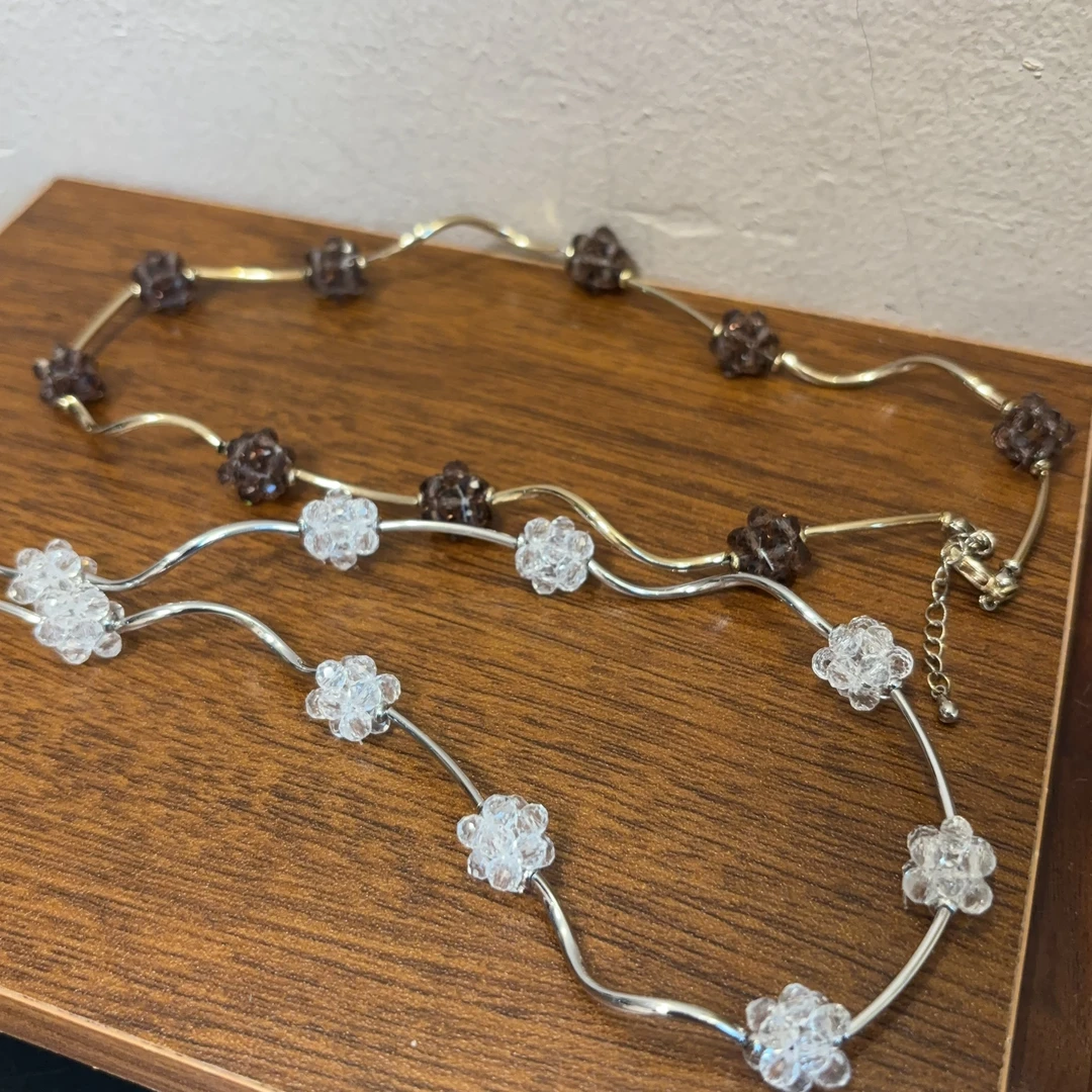 合金项链 设计款冰透珠珠项链X405