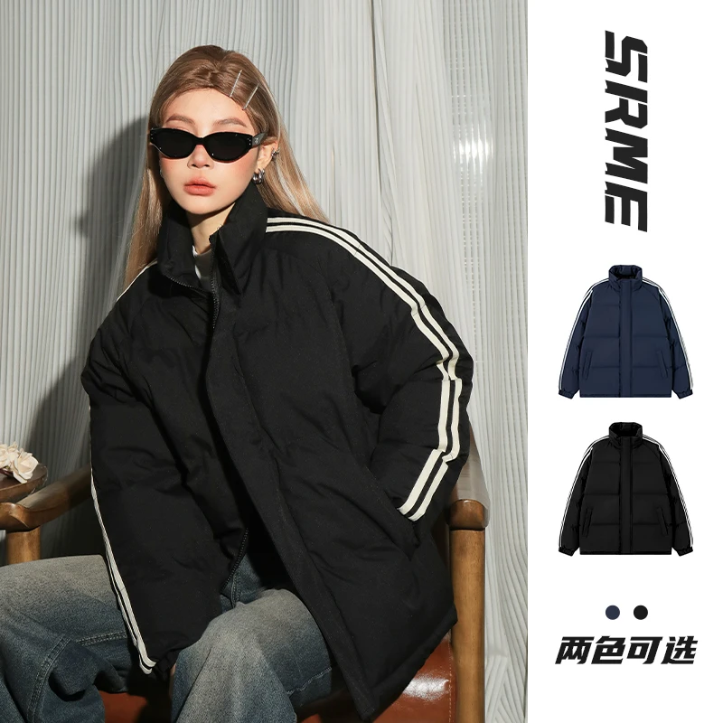 SRME侧边拼接经典织带杠条基础棉服