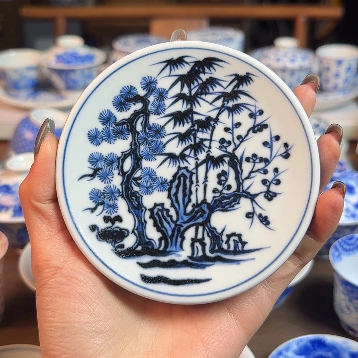 名窑口 松竹梅盖置放漏