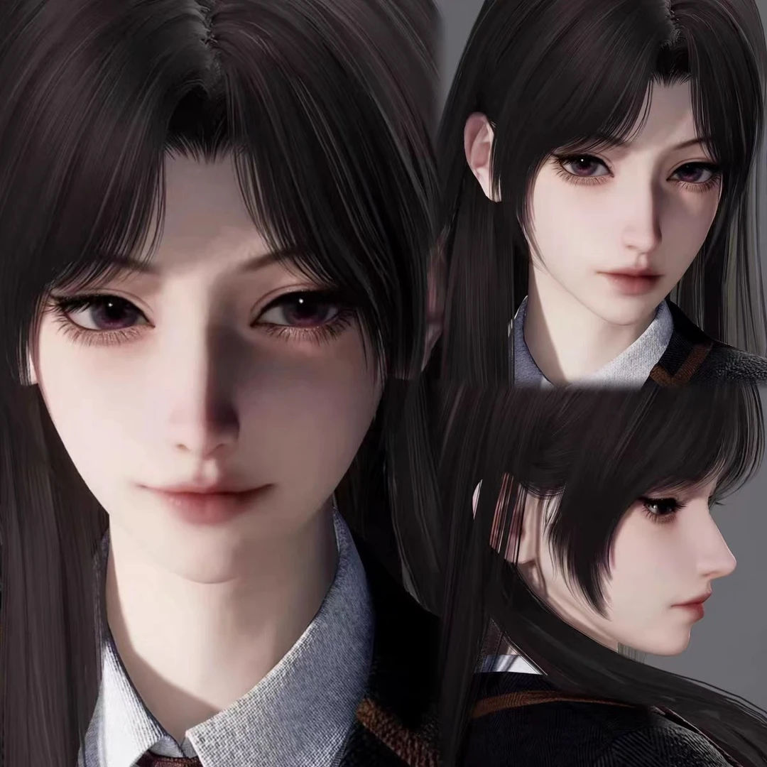 秒发 恋与深空原版捏脸女 朝暮晨昏 夏以昼cp脸 御姐侧脸完美