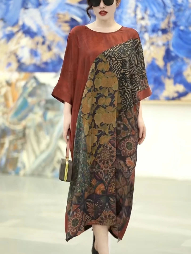 75017/夏季原创阔版连衣裙120长