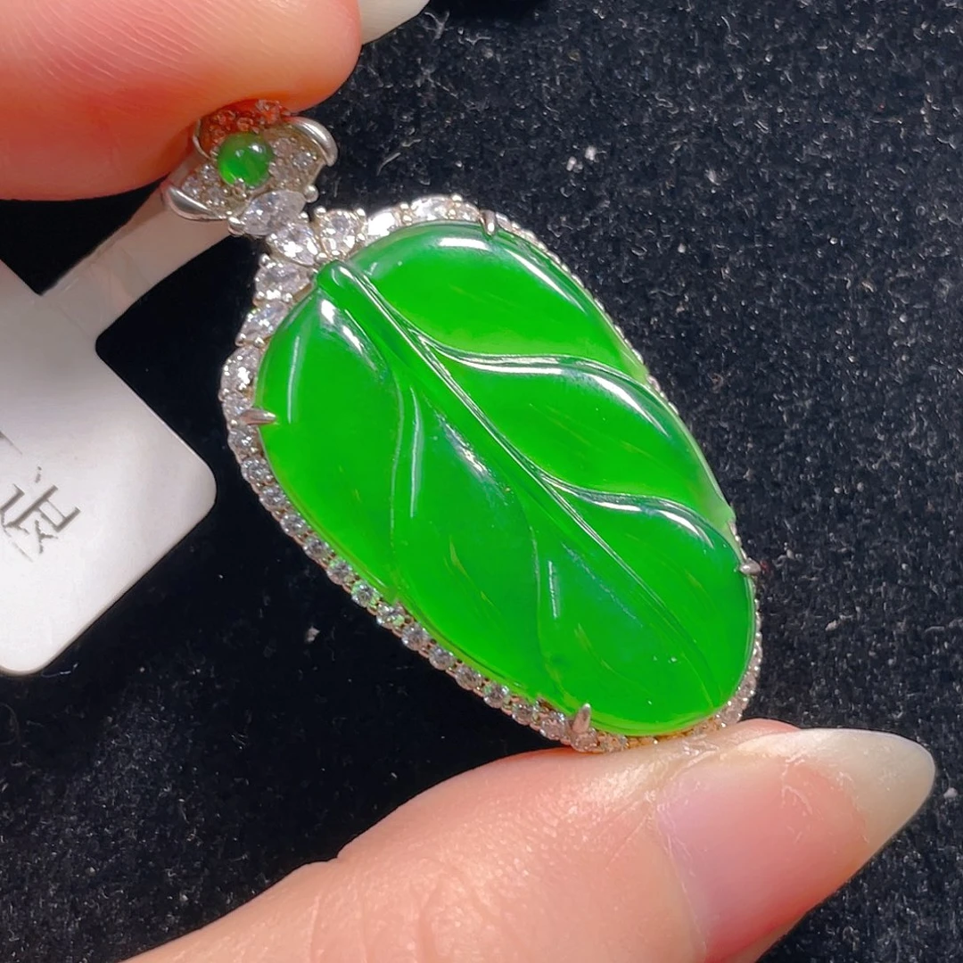 翡翠银S925镶嵌吊坠(不含链)