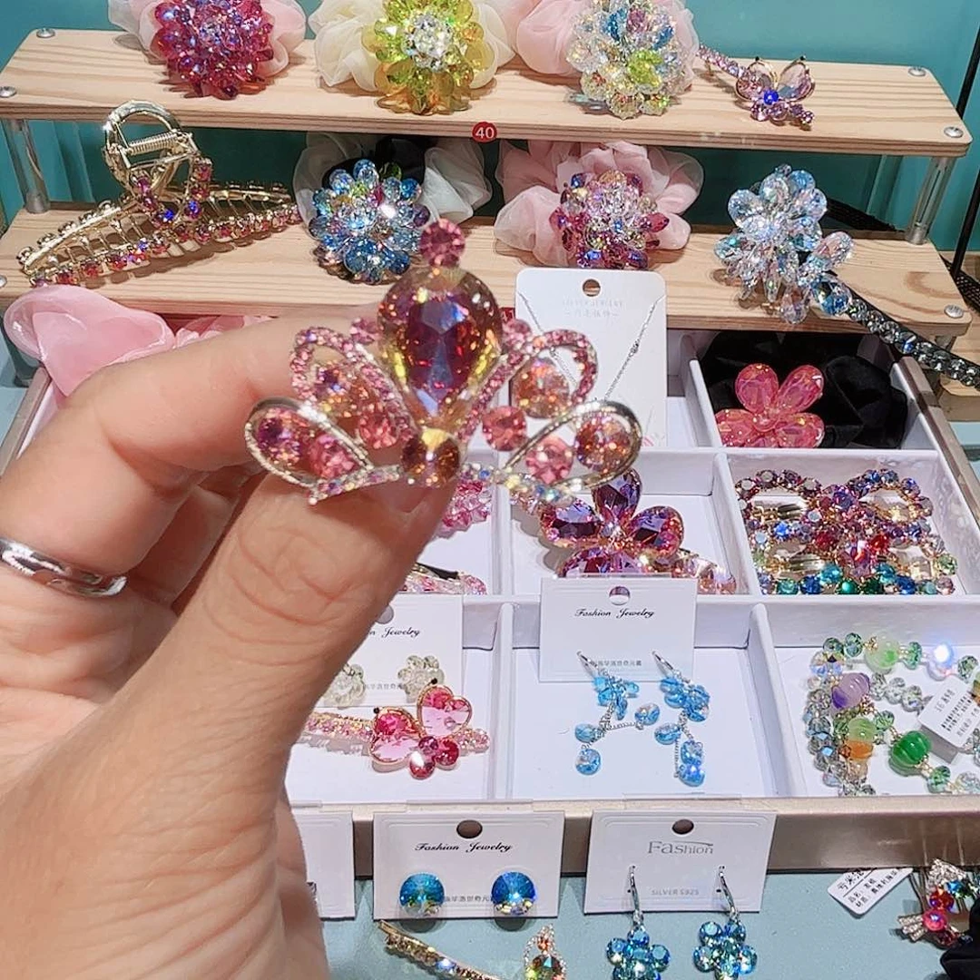 布艺铁合金耳钉女