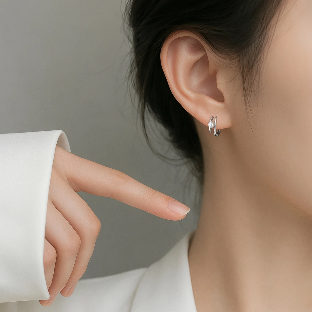 铜合金耳饰 耳环两环镂空轻奢耳钉小众高级感女耳饰2025新款爆款