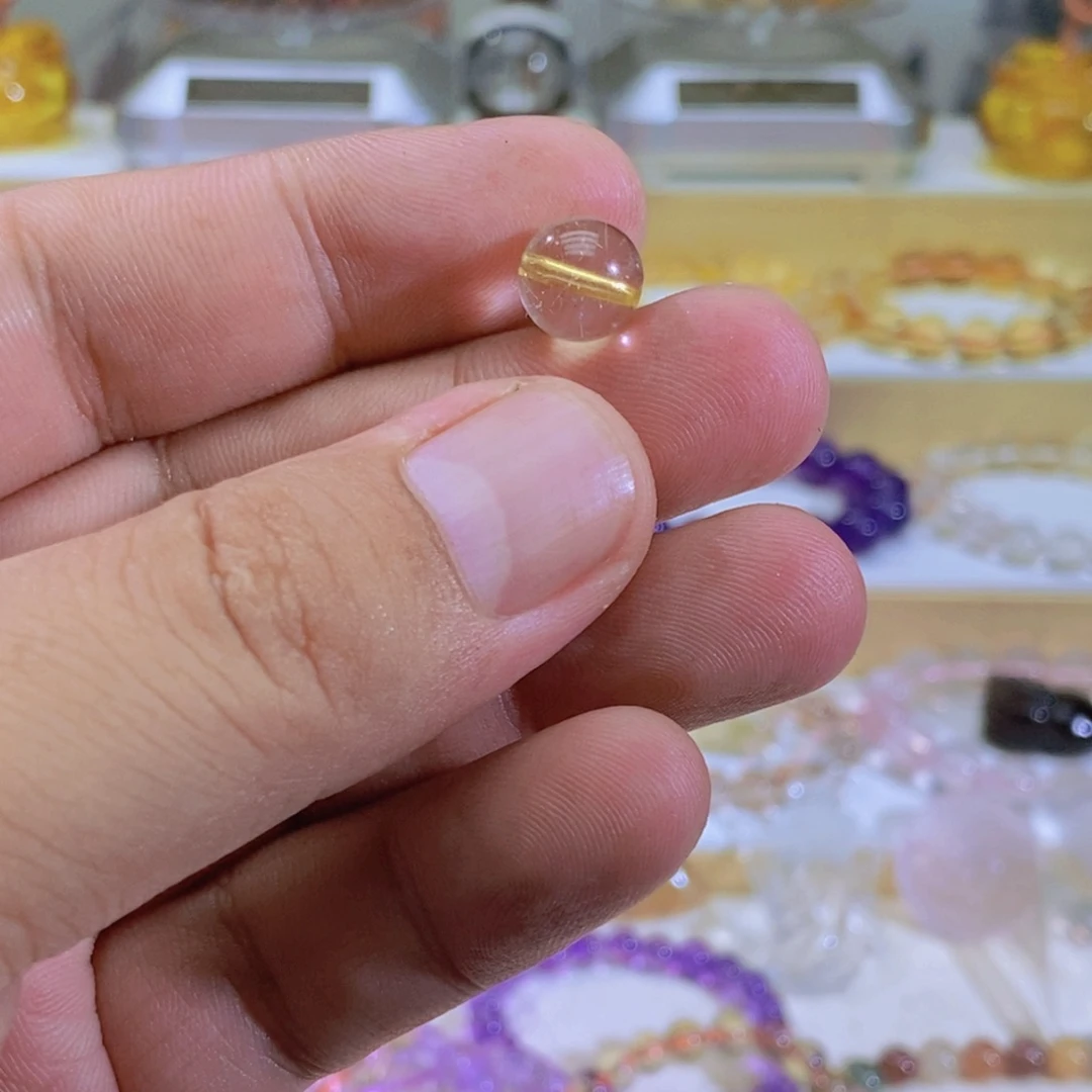 J***️水晶未镶嵌手串发金单珠