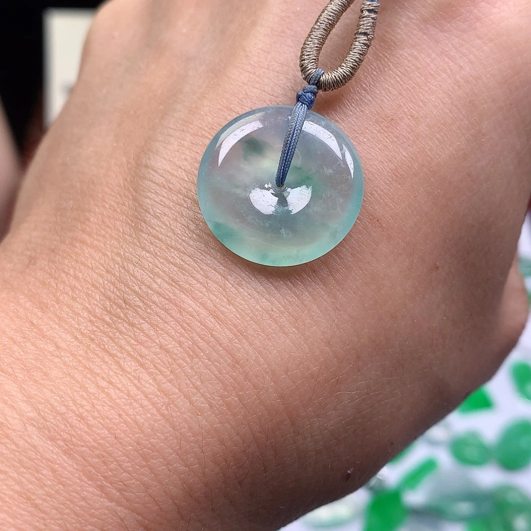 翡翠裸石缅甸天然A货翡翠冰种平安扣