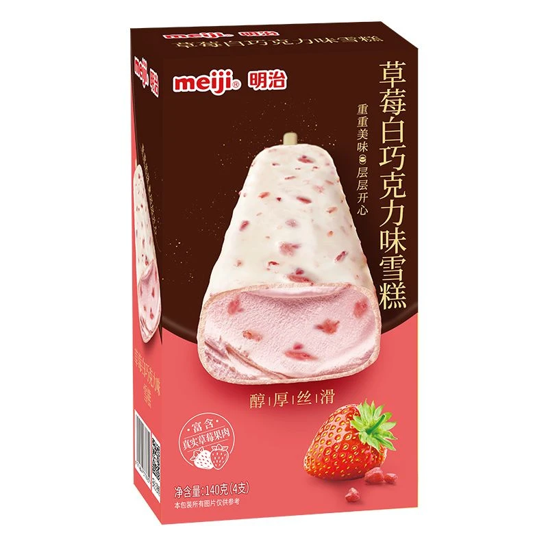 明治 草莓白巧克力味雪糕 140g(4支)/盒