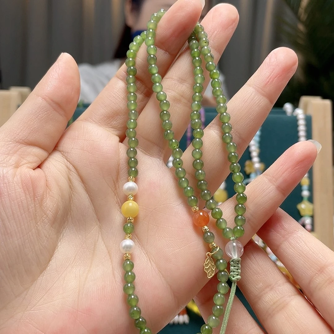 未镶嵌琥珀裸石蜜蜡项链