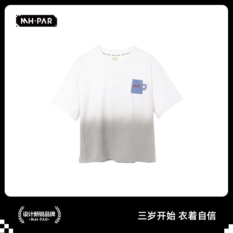 MH·PAR麦哈派夏季男童灰白双色拼接透气清凉百搭休息T恤商场同款