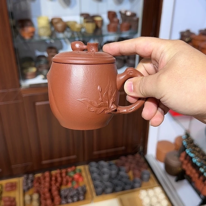 紫砂茶壶盖杯紫泥