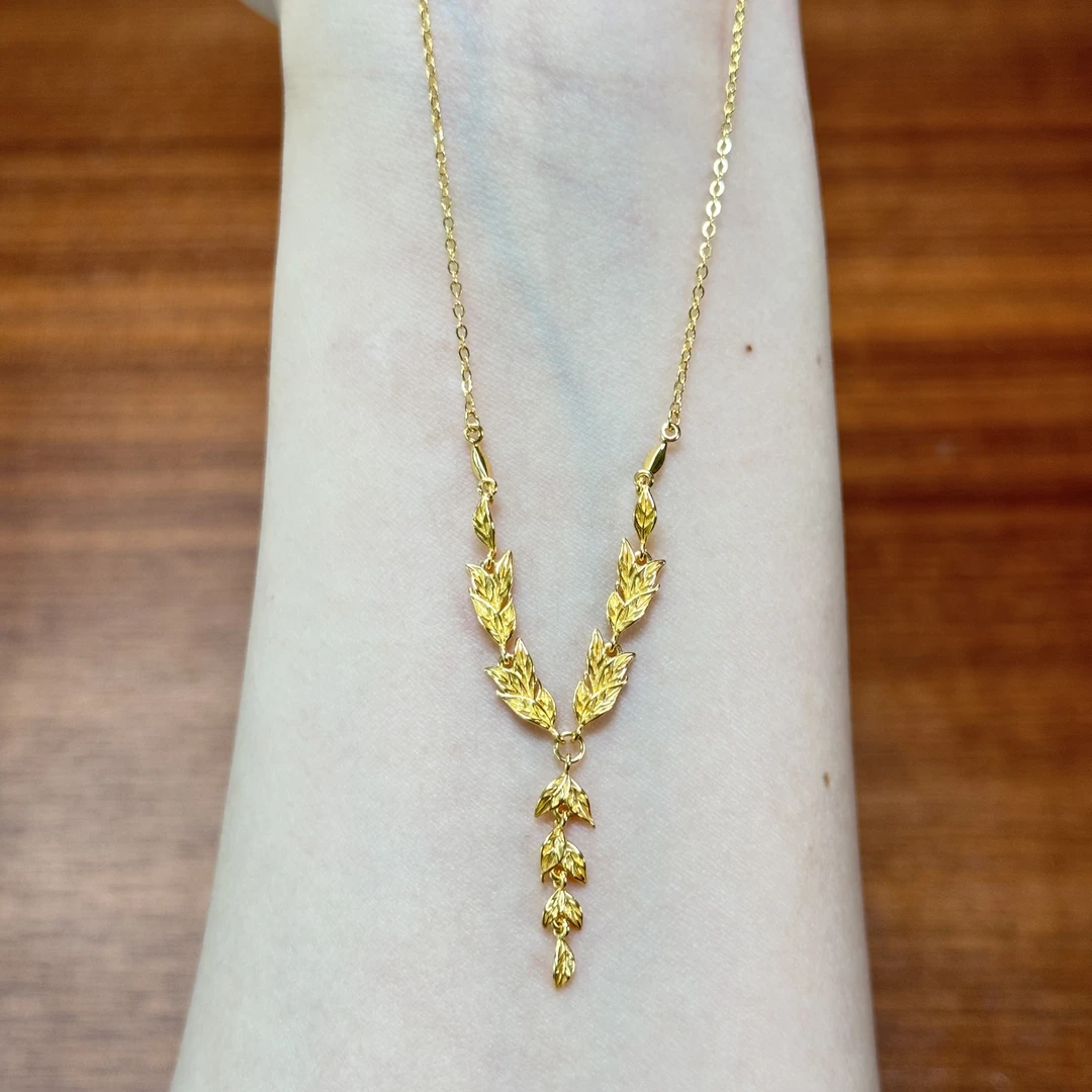 X【麦穗流苏套链】足金999精工5G