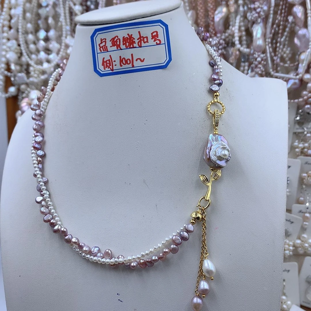 银S925镶嵌项链耳饰淡水珍珠