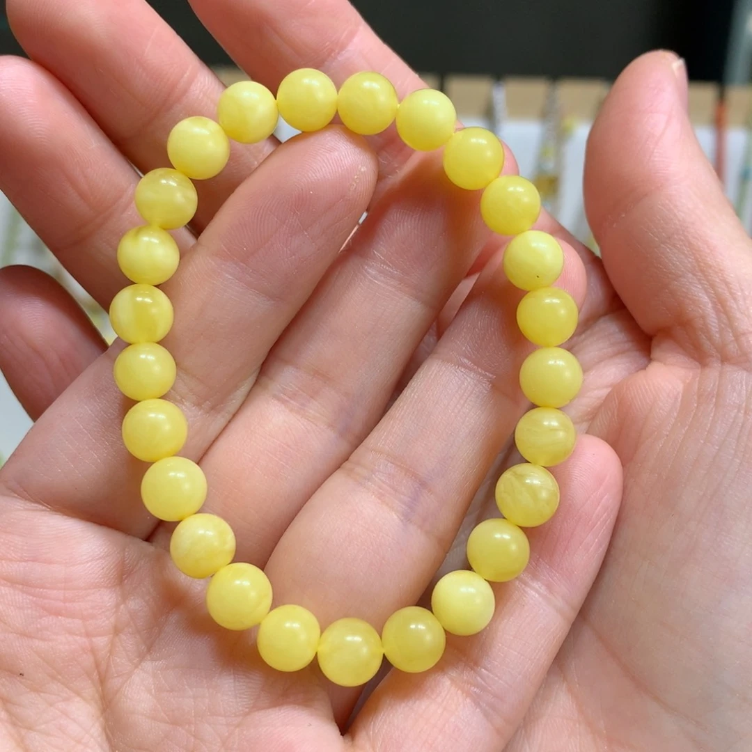 蜜蜡手链未镶嵌特价瑕疵7.2m m