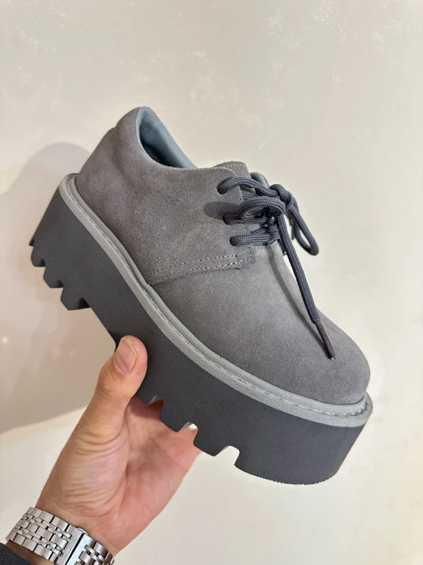 88-08/英伦风2025新款真皮复古厚底增高一脚蹬休闲鞋时尚百搭女鞋