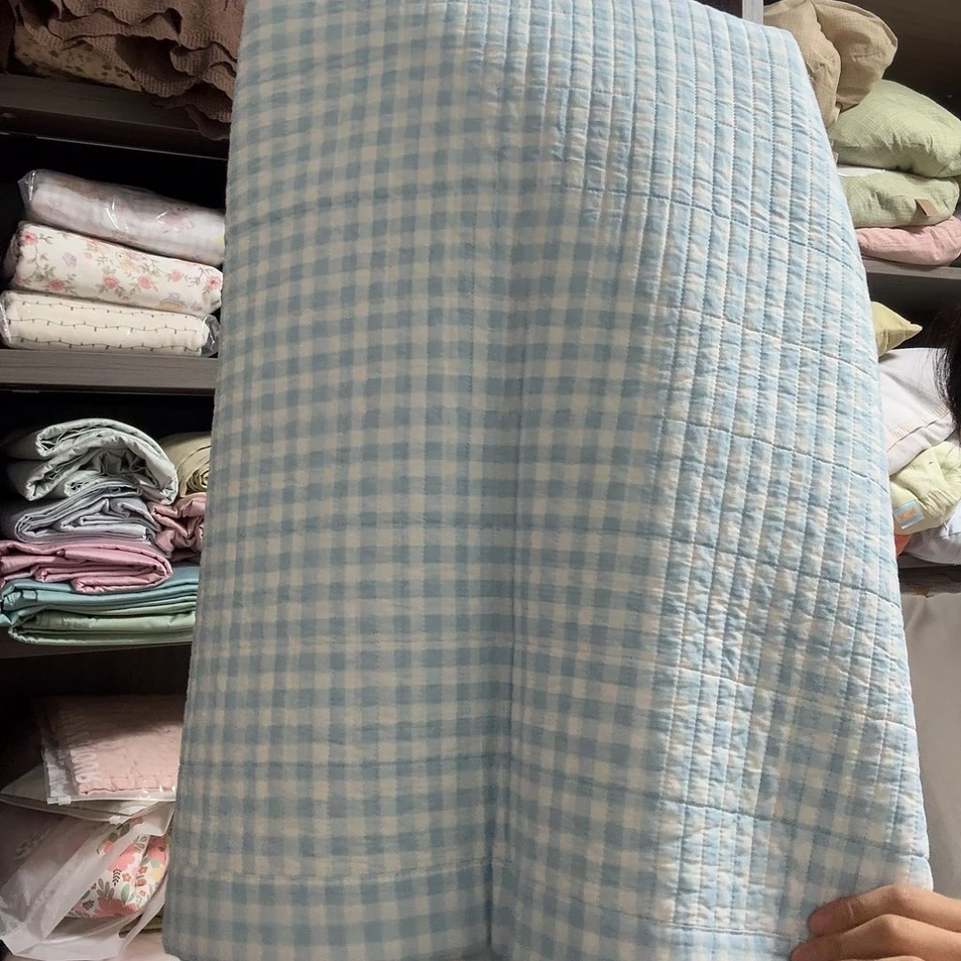 家***n棉 蓝色格子20 微瑕不退换