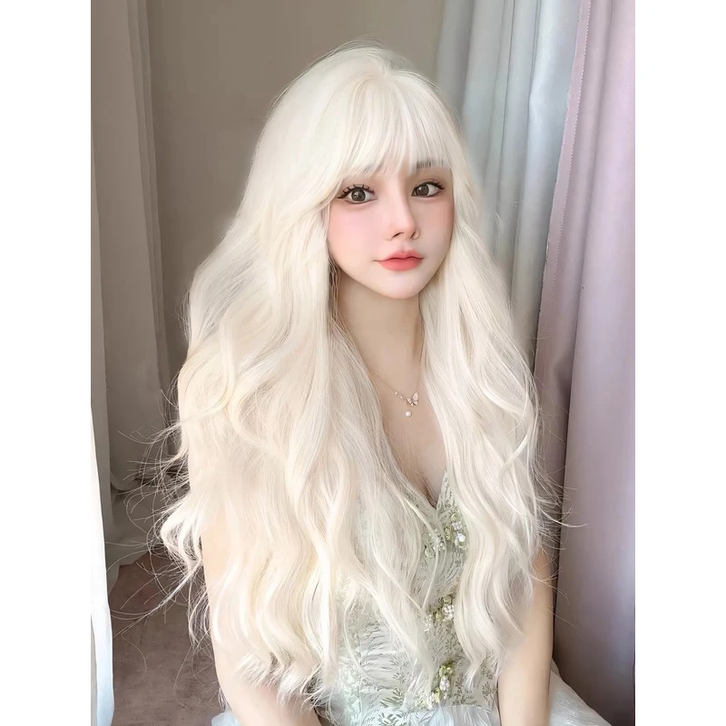 白色假发女长发全头套cos芭比lointa大波浪女士cosplay整顶假发