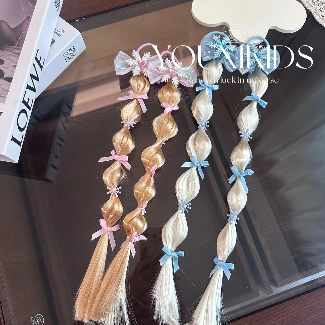 儿童彩色头绳假辫子亮晶晶可爱泡泡辫子FF2813