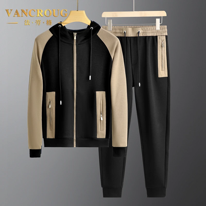 VANCROUG/法劳格休闲运动套装男士秋冬新时尚休闲户外运动两件套