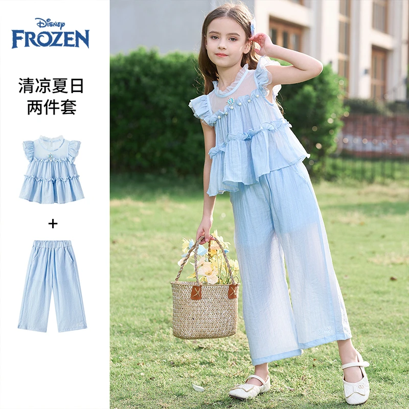 Disney/迪士尼韩版极简风夏季女童套装2025年儿童服装夏日薄款