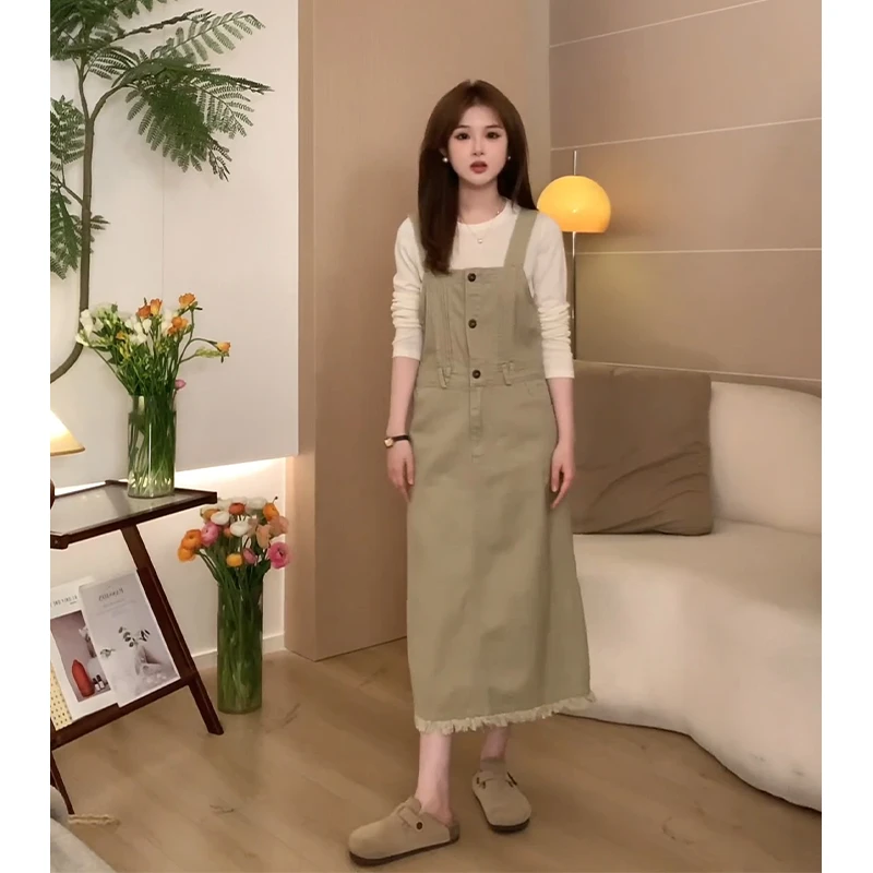 FUGUI RICH小个子背带连衣裙中长款百搭无袖裙子 26243B7256