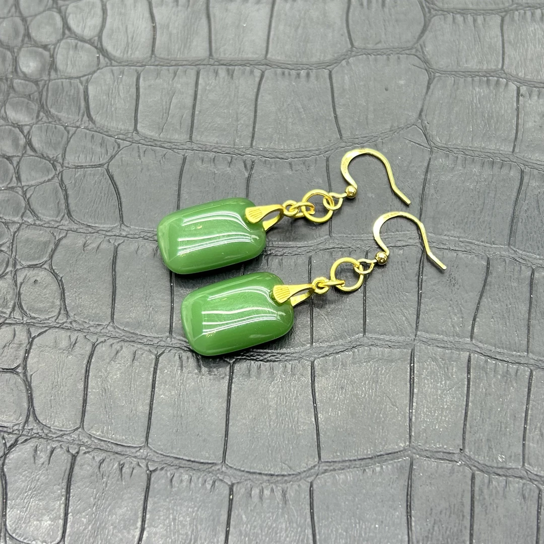 碧玉小无事牌长款耳坠E171