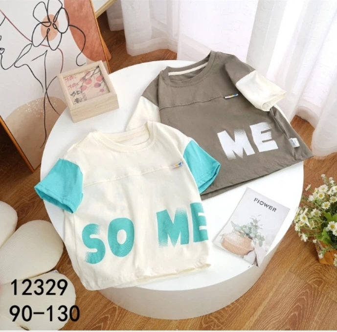 12329米色字母+12333灰字母半袖T恤（2件装）