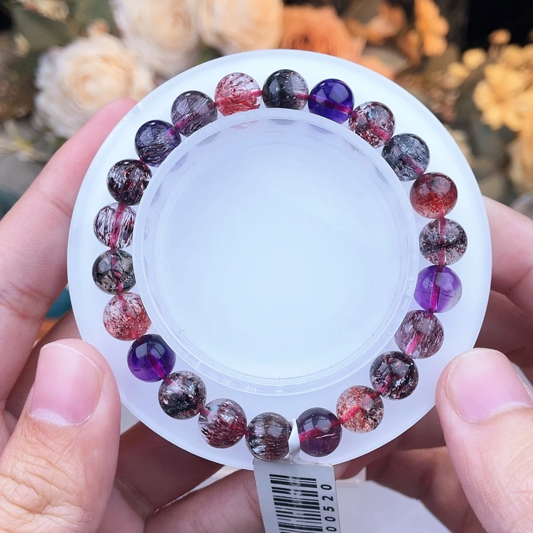 水晶未镶嵌手链黑加仑超七8m