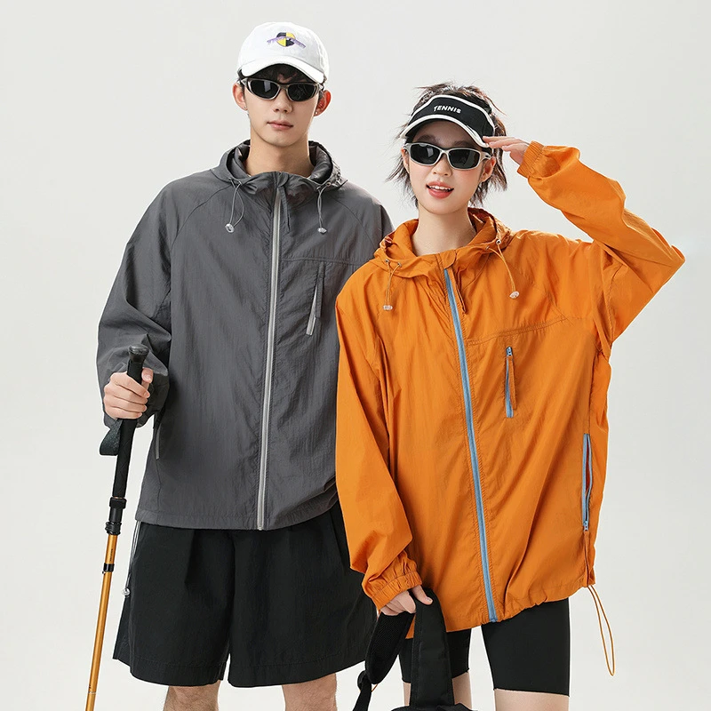 时尚韩版休闲百搭宽松外套秋季遮阳冰丝牛奶丝薄款透气轻薄连帽多