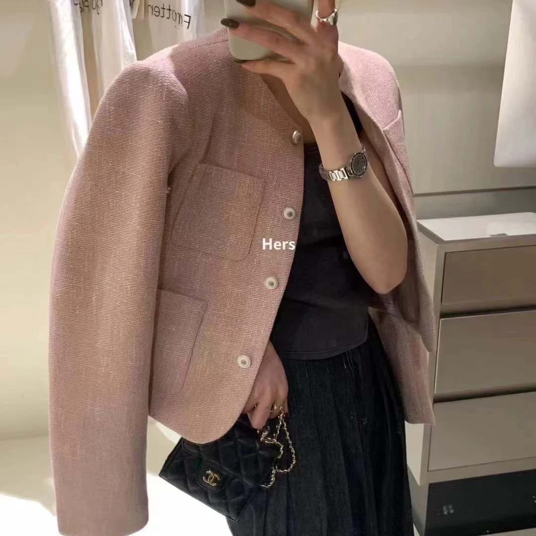 新款小香风外套女7080