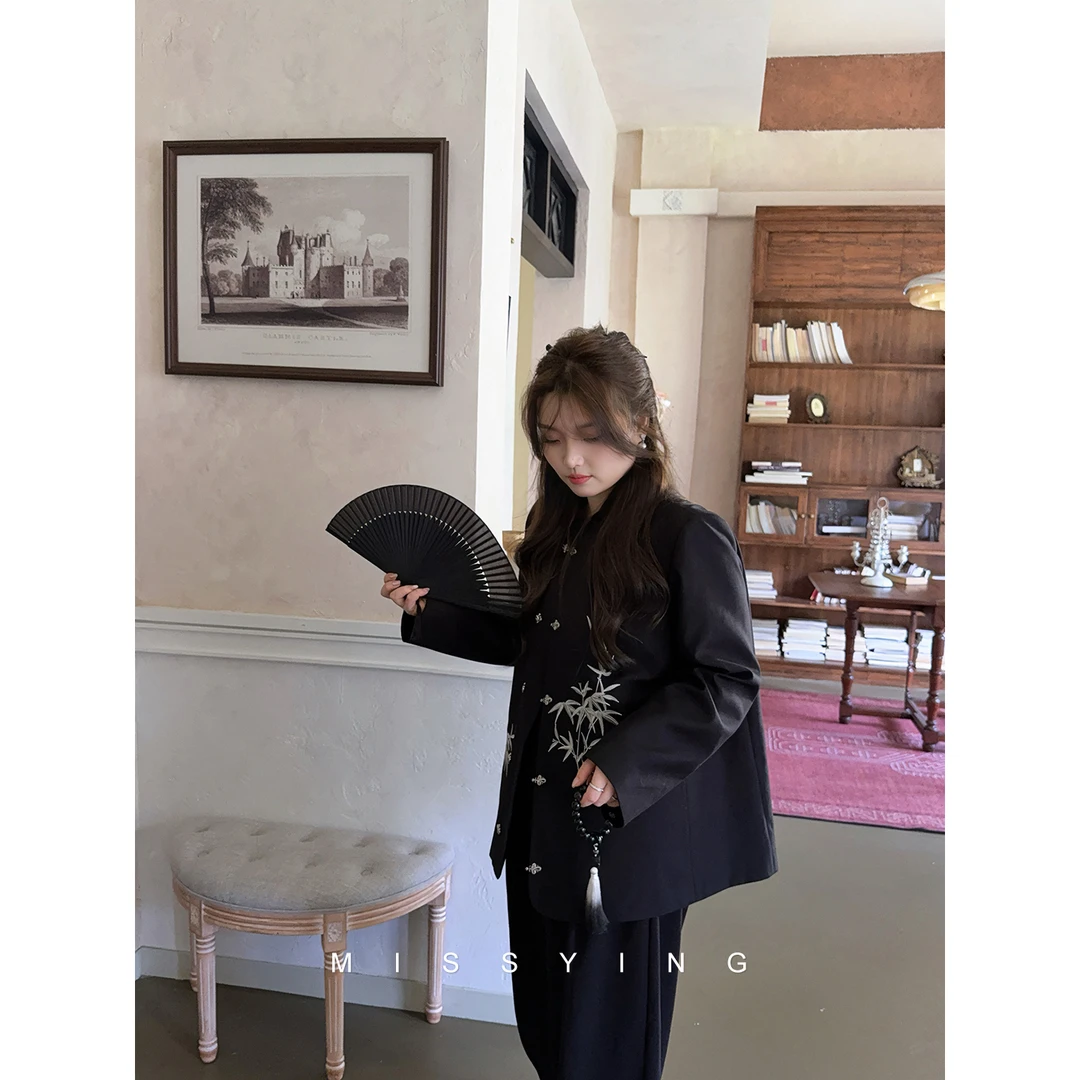 应小姐【京昭】微胖大码韩版时尚经典百搭显瘦休闲轻薄新中式外套