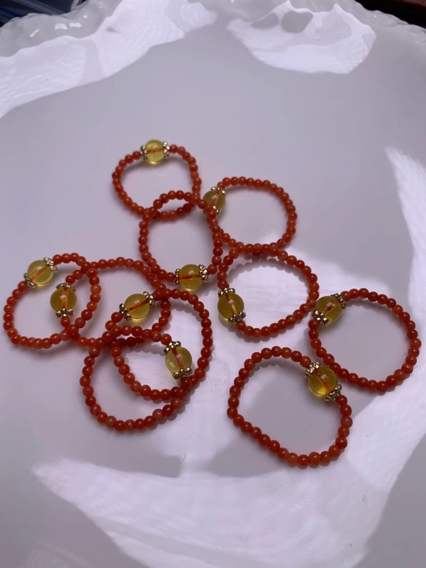 天然川料瓦西南红精工戒圈 多样性发其中一件