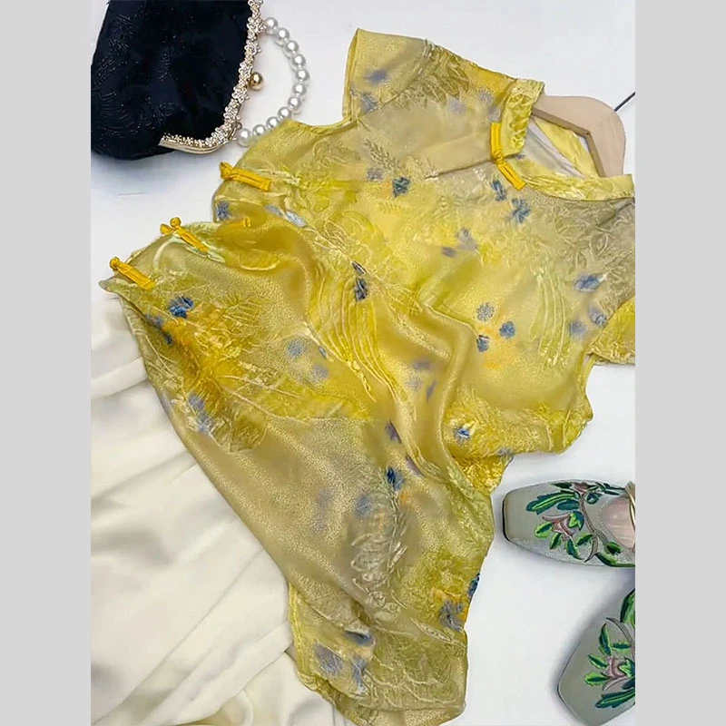 新中式女装国风上衣年轻款复古改良唐装高级感小衫女2025夏季新款