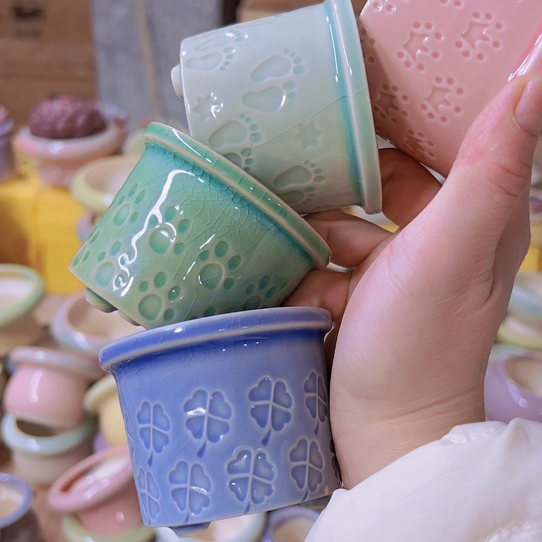 红陶陶瓷花盆当场满12包邮