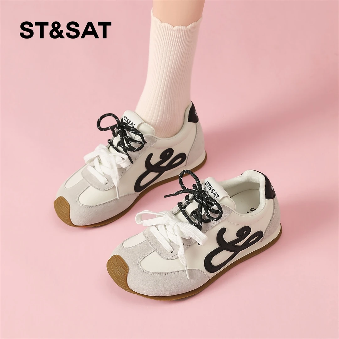 星期六内增高德训鞋女款2025秋季新款百搭运动休闲鞋复古阿甘鞋子