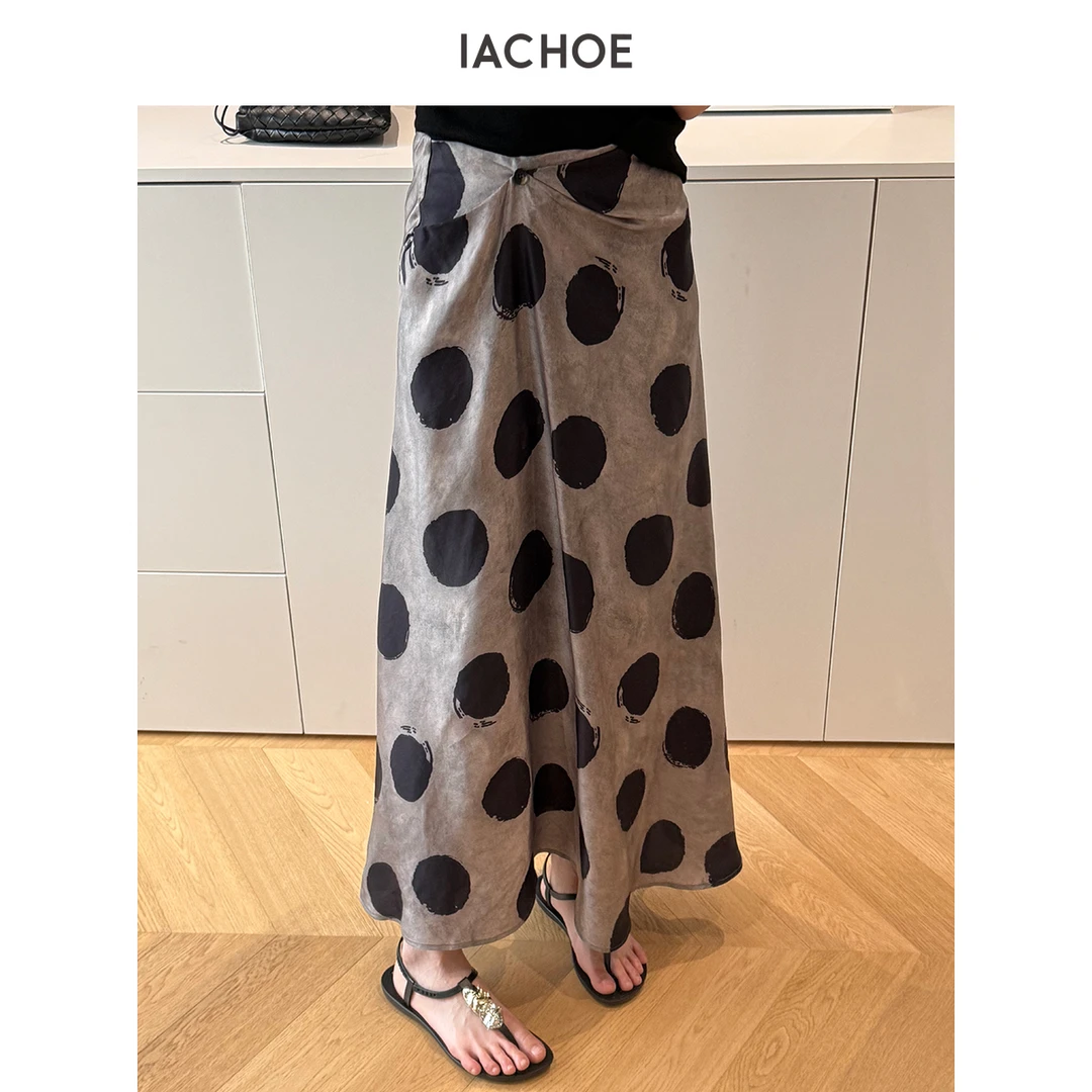 【专属】IACHOE波点长款半身裙3631517006
