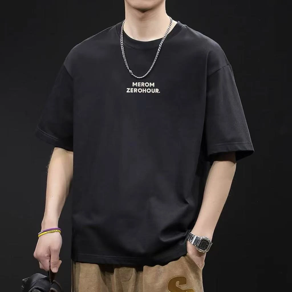 男士T恤休闲显瘦百搭衣服印花系列t恤时尚半袖上衣夏季圆领ins