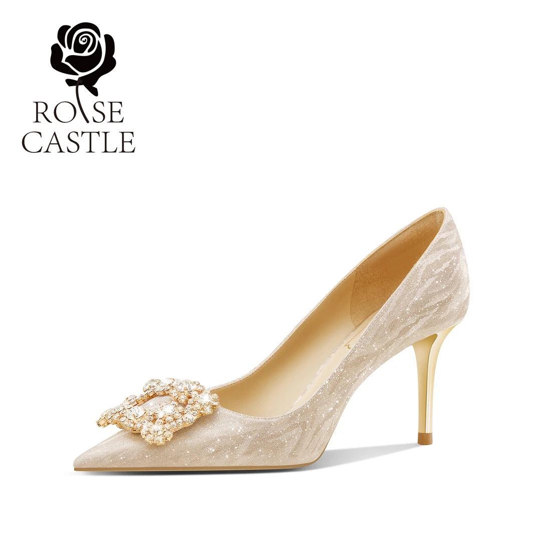 【万达撤柜】【万达撤柜】羣星闪耀rosecastle水晶订婚鞋女新娘鞋