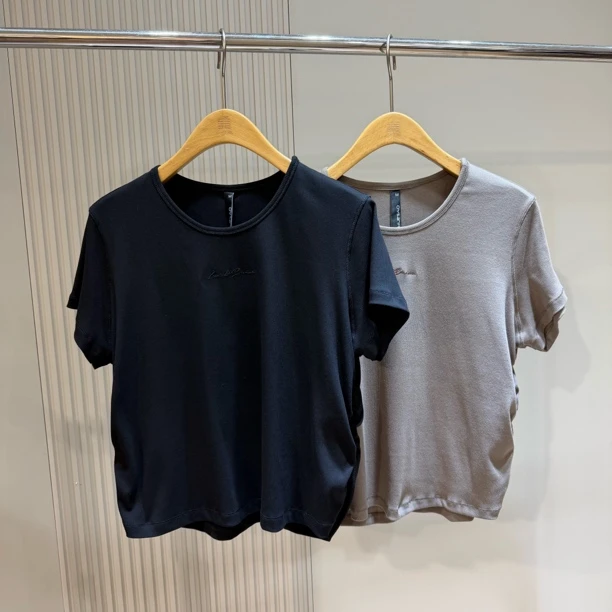 【26】水淼夏季新品2652-极简舒适百搭抽松紧T恤